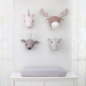 NoJo Brown and White Moose Plush Head Wall Decor
