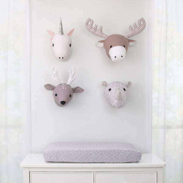 NoJo Brown and White Moose Plush Head Wall Decor