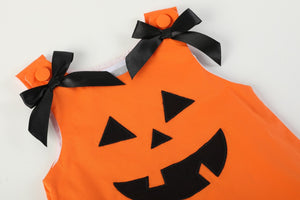 Jack-O-Lantern Pumpkin Halloween Ruffle Dress