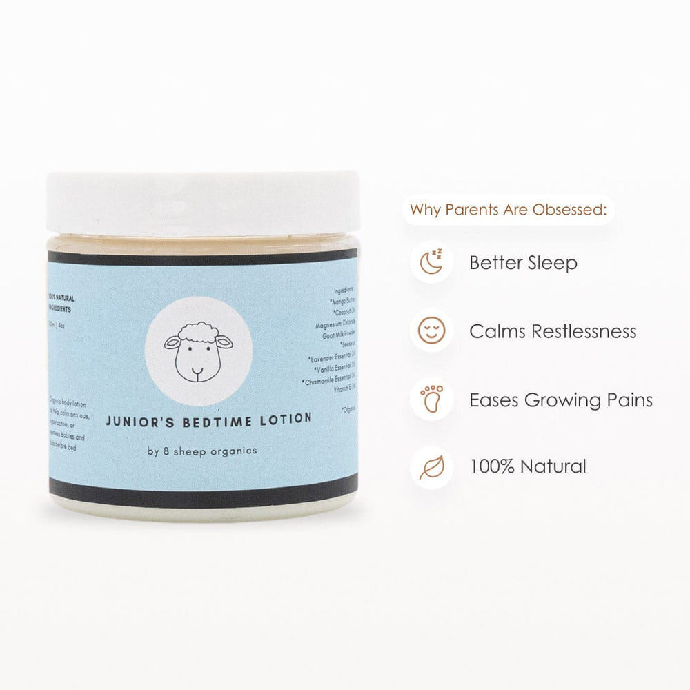 Junior's Bedtime Lotion for babies, soothing skincare for a peaceful night's sleep.