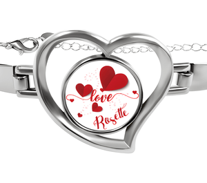 Personalized Heart Bracelet – Custom Name Love Bangle