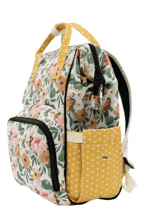 Josie Floral & Mustard Dot - Diaper Bag