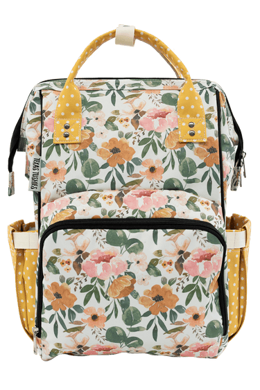 Josie Floral & Mustard Dot - Diaper Bag - MOOGCO Baby