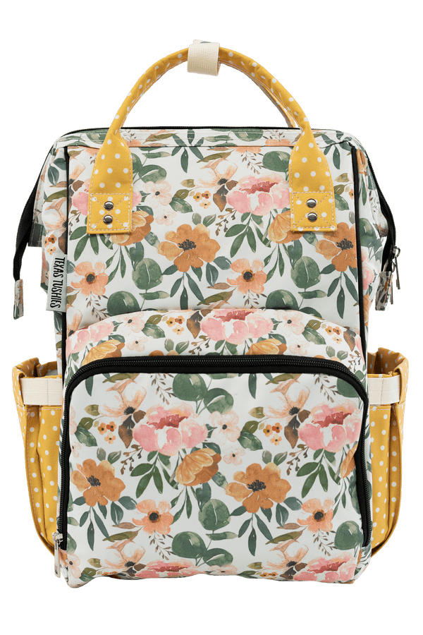 Josie Floral & Mustard Dot - Diaper Bag