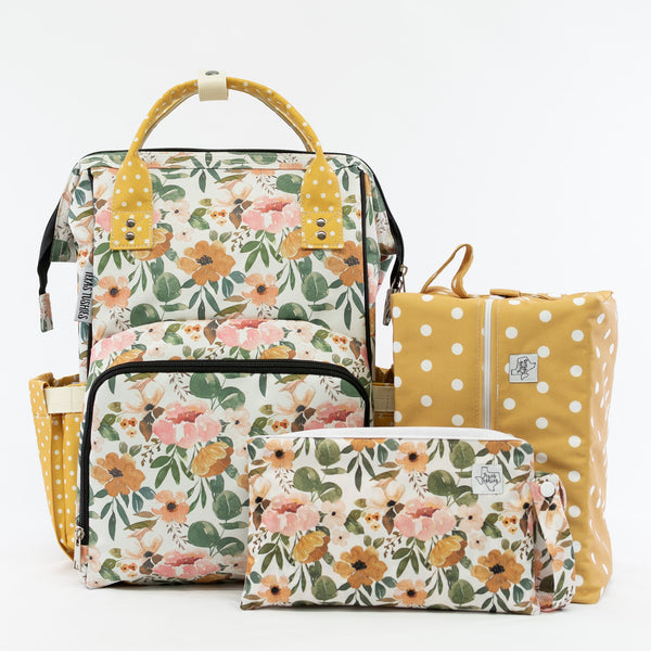 Josie Floral & Mustard Dot - Diaper Bag