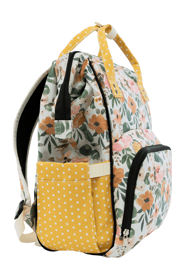 Josie Floral & Mustard Dot - Diaper Bag