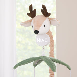 Plush Deer Green, Gray, and Tan Foxes and Hedgehogs Musical Mobile