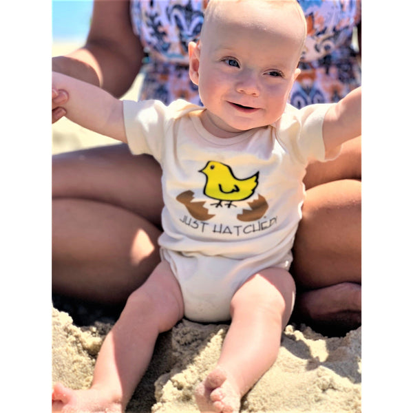 Just Hatched Baby Short Sleeve Romper | Organic Cotton |