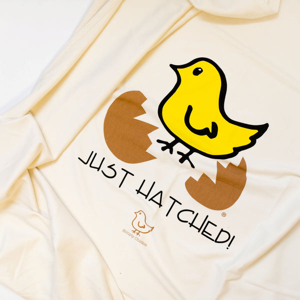 Just Hatched Organic Cotton Long Sleeve Romper, Hat & Blanket Gift Set