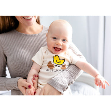 Just Hatched Baby Short Sleeve Romper | Organic Cotton |