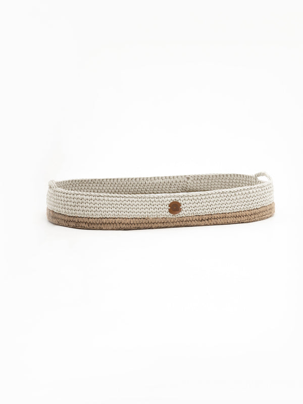 Boho Baby Changing Basket with Jute Accent