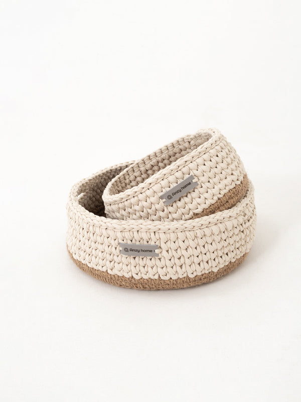 Basket Round with Jute Accent