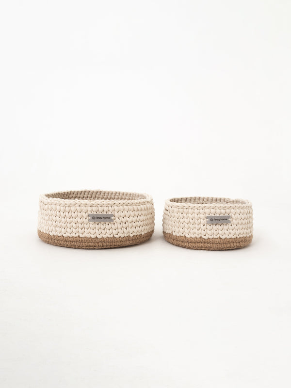 Basket Round with Jute Accent