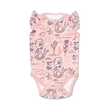 KeFe Flutter Sleeve Onesie - Pink Mermaid