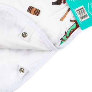 Gift Set: Kentucky Baby Muslin Swaddle Blanket and Burp Cloth/Bib Combo Hospital Coming Home Essential