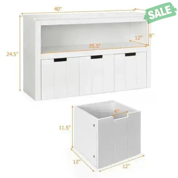Kid Toy Storage Cabinet 3 Drawer Chest with Wheels Large Storage Cube Shelf Kids Storage