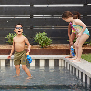 12oz Kid's Classic bottle with Flip Seal Sport Cap, angled view, perfect for kids' hydration on the go.