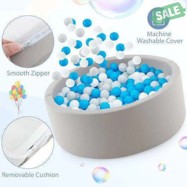 Kiddie Baby Playpen with 200 Ocean Balls and Storage Bag-Gray Baby Playpen & Playards