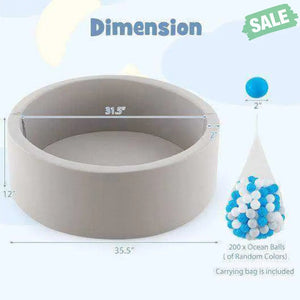 Kiddie Baby Playpen with 200 Ocean Balls and Storage Bag-Gray Baby Playpen & Playards