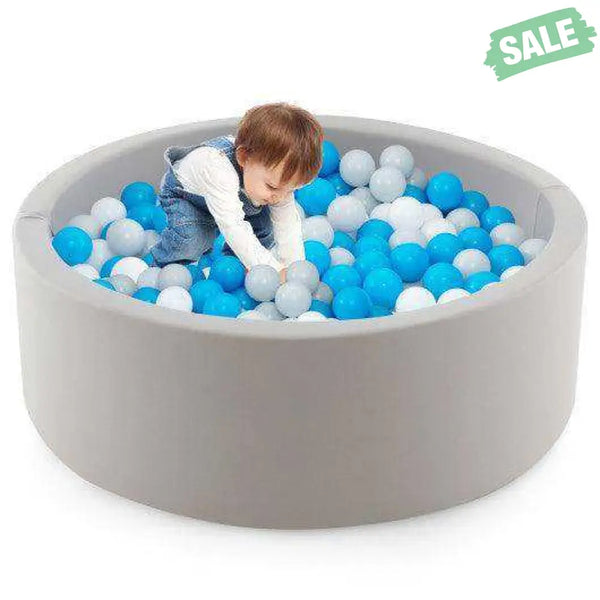 Kiddie Baby Playpen with 200 Ocean Balls and Storage Bag-Gray Baby Playpen & Playards