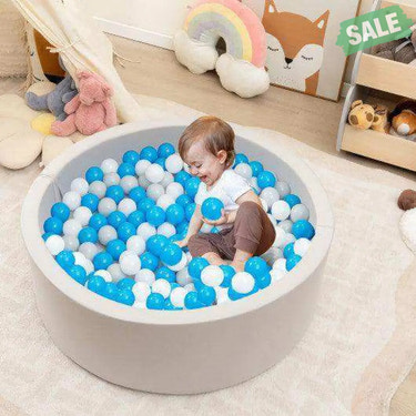 Kiddie Baby Playpen with 200 Ocean Balls and Storage Bag-Gray Baby Playpen & Playards