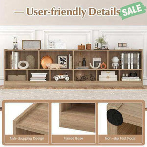 Kids 2-Shelf Bookcase 5-Cube Wood Toy Storage Cabinet Organizer-White White Kids Storage