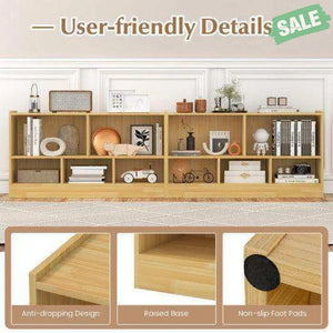 Kids 2-Shelf Bookcase 5-Cube Wood Toy Storage Cabinet Organizer-White White Kids Storage