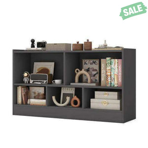 Kids 2-Shelf Bookcase 5-Cube Wood Toy Storage Cabinet Organizer-White White Kids Storage