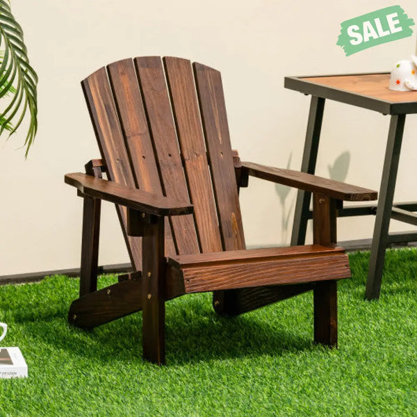 Kid’s Adirondack Chair with High Backrest and Arm Rest-Coffee Kids Chairs & Seating