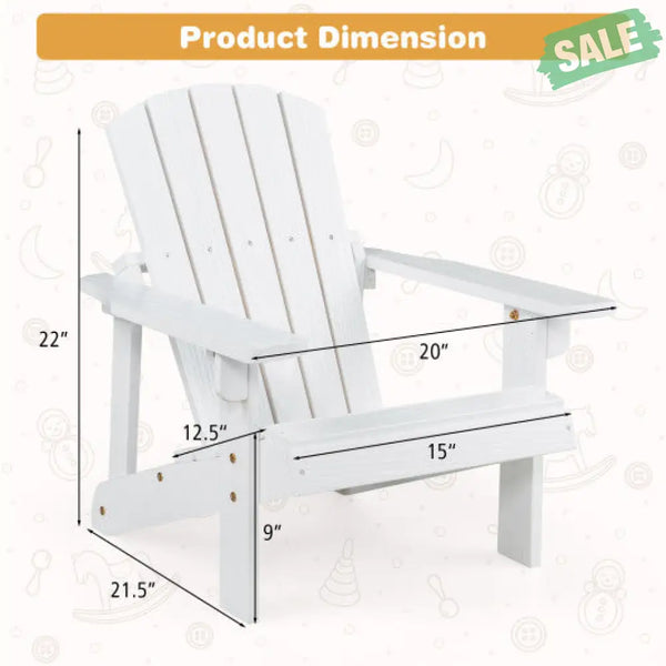 Kid’s Adirondack Chair with High Backrest and Arm Rest-Coffee Kids Chairs & Seating