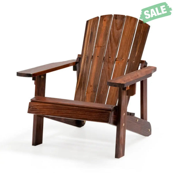 Kid’s Adirondack Chair with High Backrest and Arm Rest-Coffee Kids Chairs & Seating