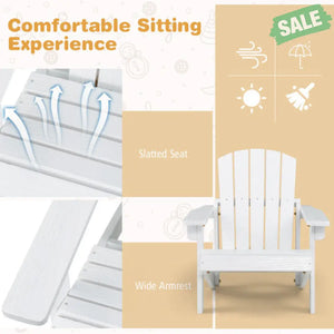 Kid’s Adirondack Chair with High Backrest and Arm Rest-Coffee White Kids Chairs & Seating