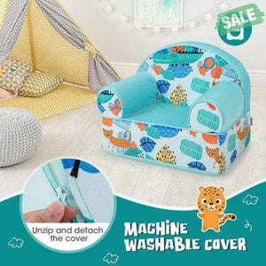 Kids Armchair with Plush Velvet Cover and Soft Sponge Filling-Blue Kids Chairs & Seating