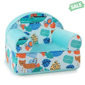 Kids Armchair with Plush Velvet Cover and Soft Sponge Filling-Blue Kids Chairs & Seating