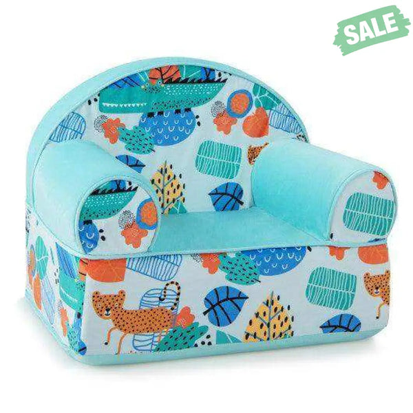 Kids Armchair with Plush Velvet Cover and Soft Sponge Filling-Blue Kids Chairs & Seating