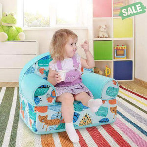 Kids Armchair with Plush Velvet Cover and Soft Sponge Filling-Blue Kids Chairs & Seating