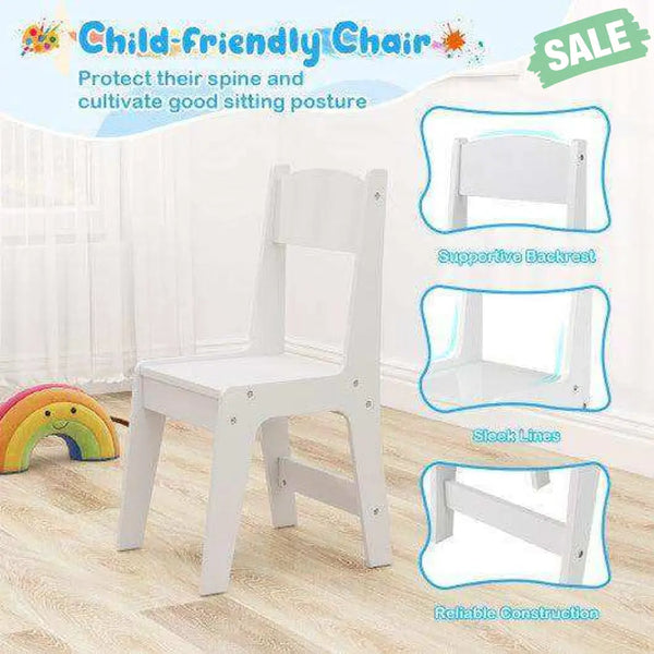 Kids Art Table and Chair Set Toddler Craft Drawing Desk-White Kids Table & Chair Sets