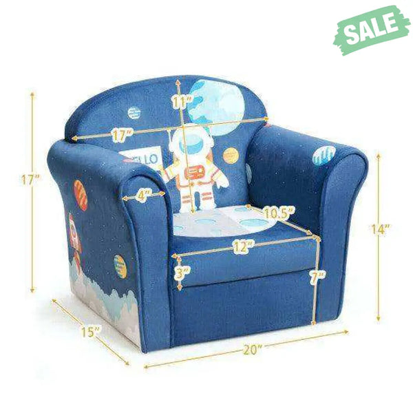 Kids Astronaut Armrest Upholstered Couch Blue Kids Chairs & Seating