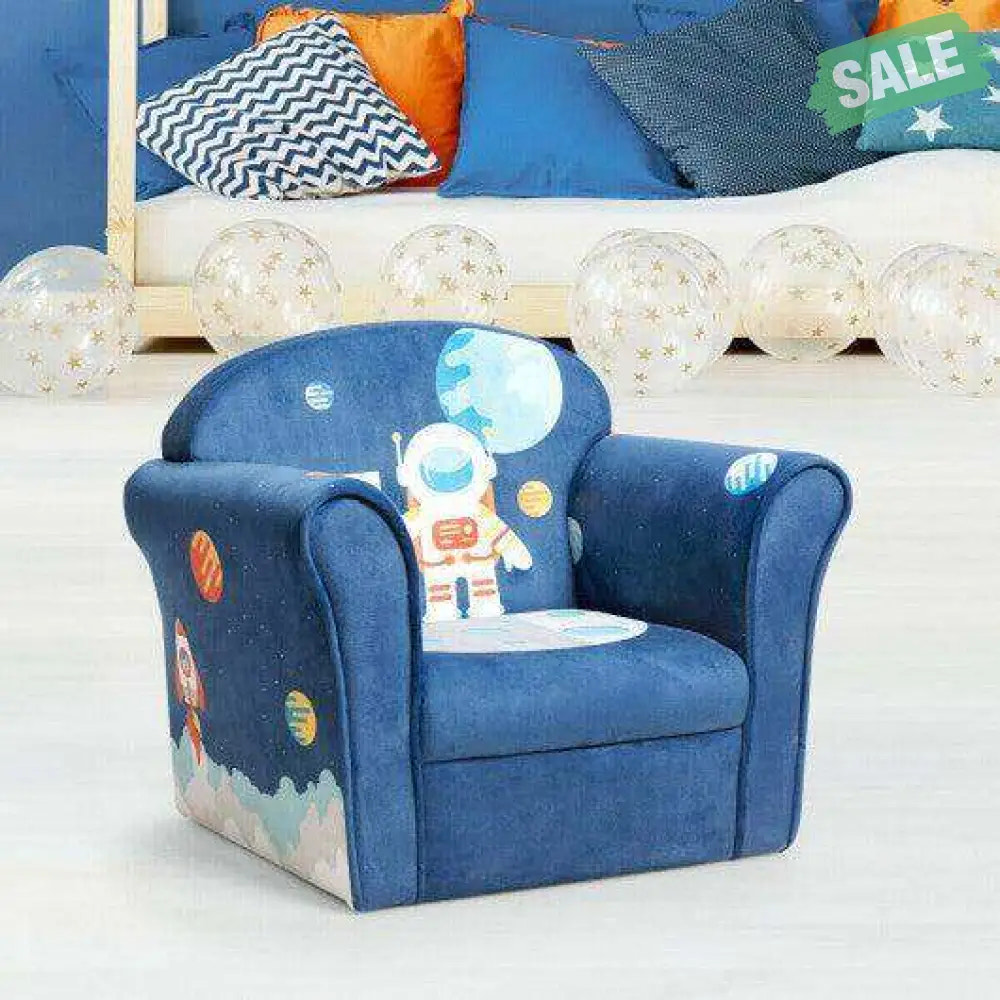 Kids Astronaut Armrest Upholstered Couch Blue Kids Chairs & Seating