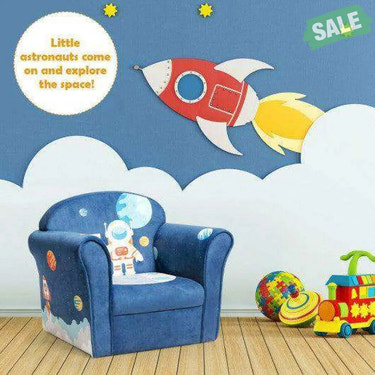 Kids Astronaut Armrest Upholstered Couch Blue Kids Chairs & Seating