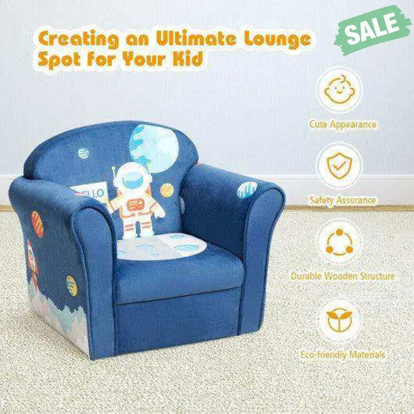 Kids Astronaut Armrest Upholstered Couch Blue Kids Chairs & Seating