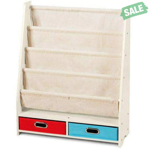 Kids Book and Toys Organizer Shelves-Beige Beige Kids Storage