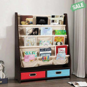 Kids Book and Toys Organizer Shelves-Beige Beige Kids Storage