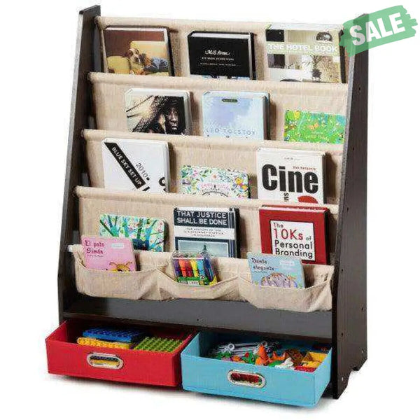 Kids Book and Toys Organizer Shelves-Beige Beige Kids Storage