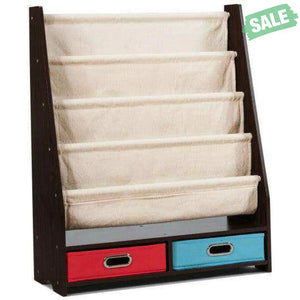 Kids Book and Toys Organizer Shelves-Beige Beige Kids Storage