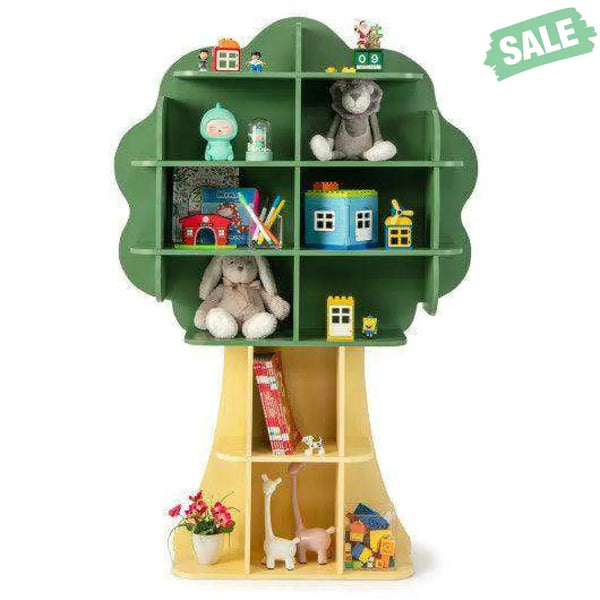 Green Kids Bookcase Shelf Toy Storage Organizer with Open Storage Shelves