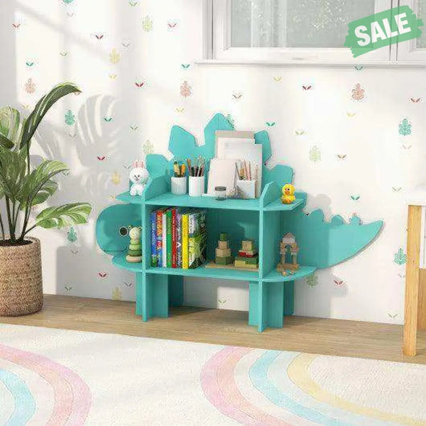 Kids Bookcase Shelf Toy Storage Organizer with Open Storage Shelves-Dinosaur