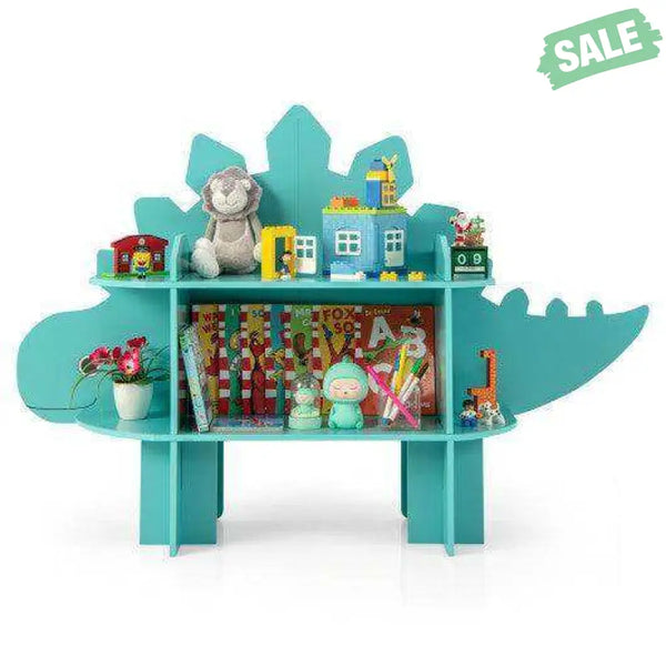 Kids Bookcase Shelf Toy Storage Organizer with Open Storage Shelves-Dinosaur