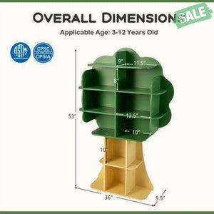 Green Kids Bookcase Shelf Toy Storage Organizer with Open Storage Shelves