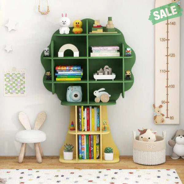 Green Kids Bookcase Shelf Toy Storage Organizer with Open Storage Shelves